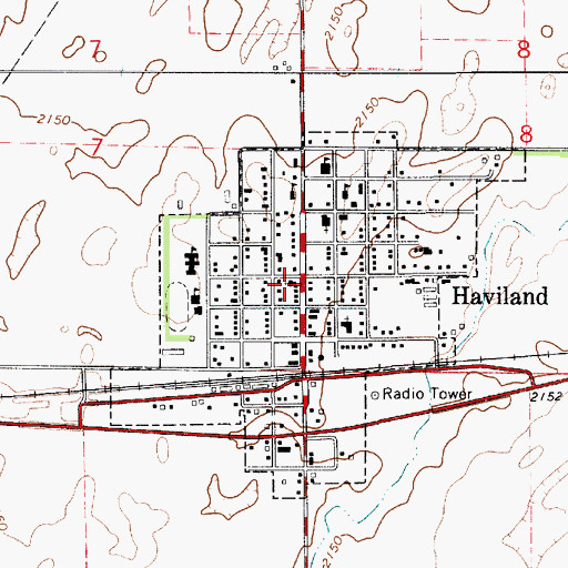 Topographic Map of Haviland United Methodist Church, KS