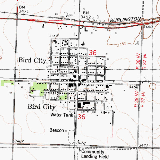 Topographic Map of Immanuel United Methodist Church, KS