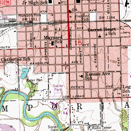 Topographic Map of Mission de la Esperanza United Methodist Church, KS