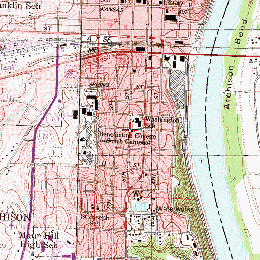 Topographic Map of Carol Baptist Church, KS
