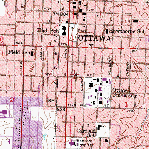 Topographic Map of Community Foursquare Chapel, KS