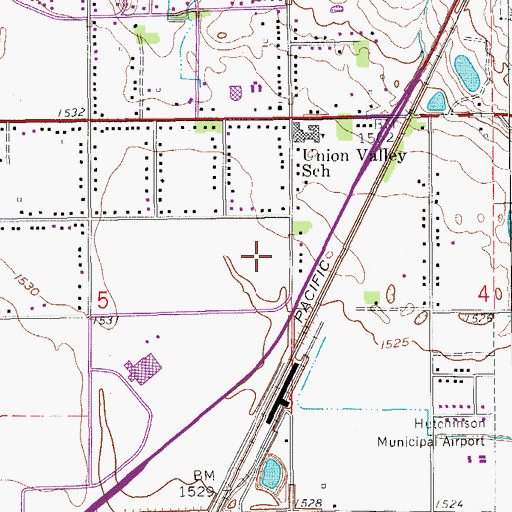 Topographic Map of Crestview Bible Church, KS