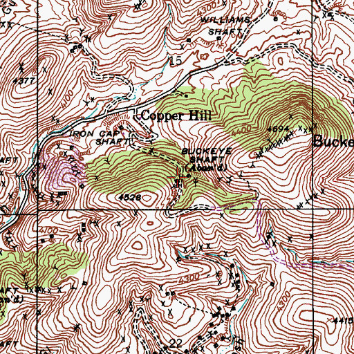 Topographic Map of Buckeye Shaft, AZ