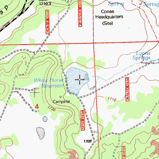 Topographic Map of White Horse Reservoir, CA