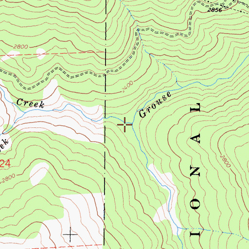 Topographic Map of White Oak Creek, CA
