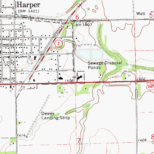 Topographic Map of Harper United Methodist Church, KS