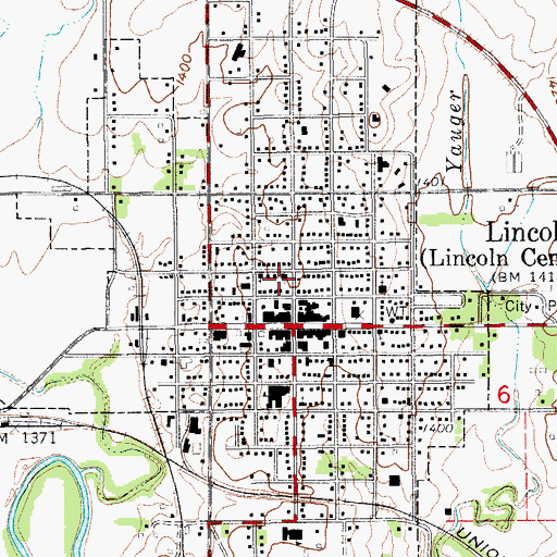 Topographic Map of Lincoln United Methodist Church, KS