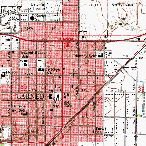 Topographic Map of The Father's House of Larned, KS