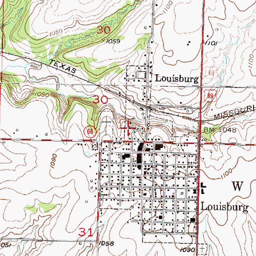 Topographic Map of First Christian Church, KS