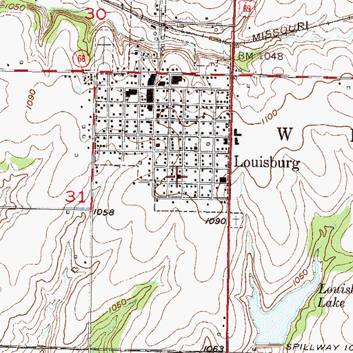 Topographic Map of Immaculate Conception Catholic Church, KS