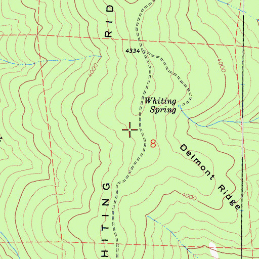 Topographic Map of Whiting Ridge, CA