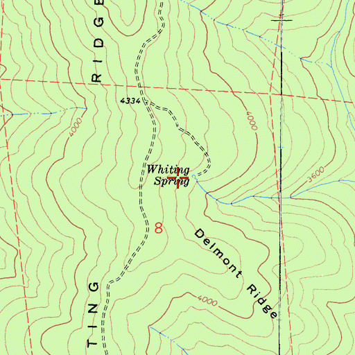 Topographic Map of Whiting Spring, CA