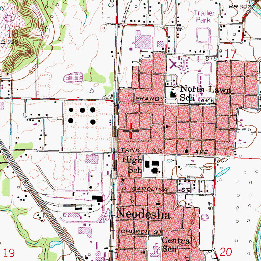 Topographic Map of Christ Church, KS