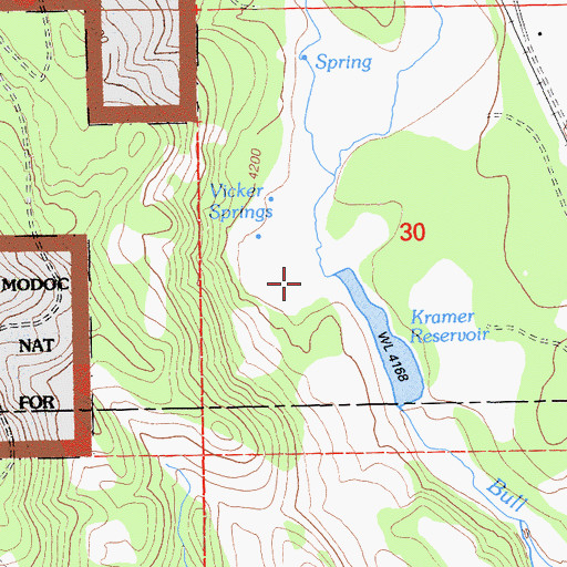 Topographic Map of Widow Valley Creek, CA