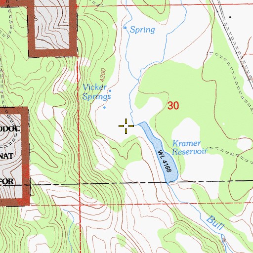Topographic Map of Widow Valley Creek, CA