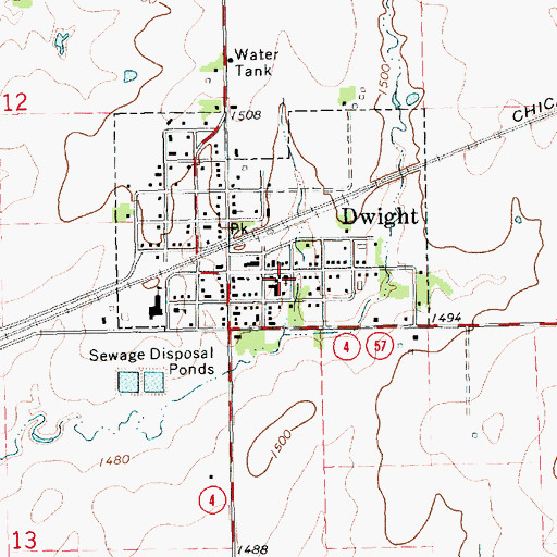 Topographic Map of Dwight Presbyterian Church, KS