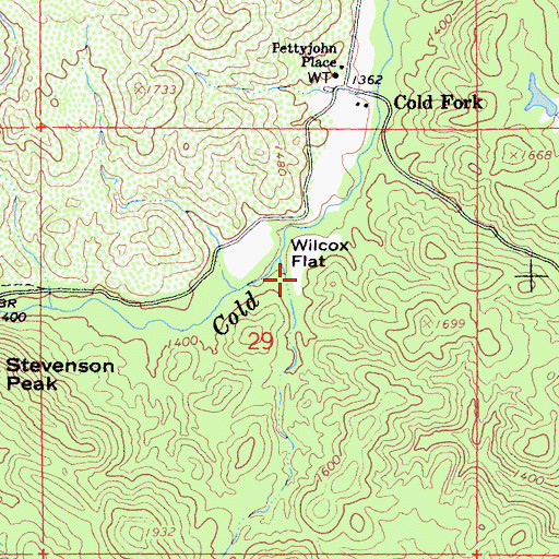 Topographic Map of Wilcox Flat, CA