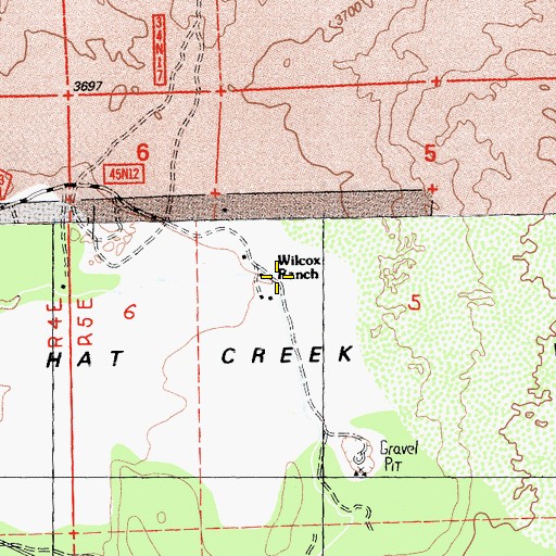 Topographic Map of Wilcox Ranch, CA