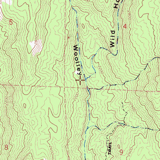 Topographic Map of Wild Hog Canyon, CA