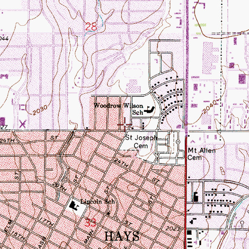 Topographic Map of Trinity Lutheran Church, KS
