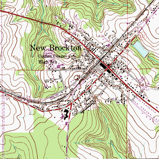 Topographic Map of New Brockton Volunteer Fire Department, AL