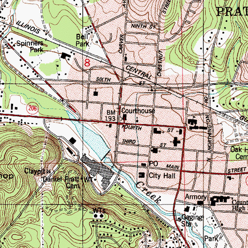 Topographic Map of Prattville Fire Department Station 2, AL
