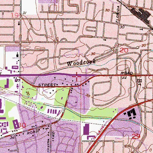Topographic Map of Mobile Fire Rescue Department C Dan Simon Fire Station, AL