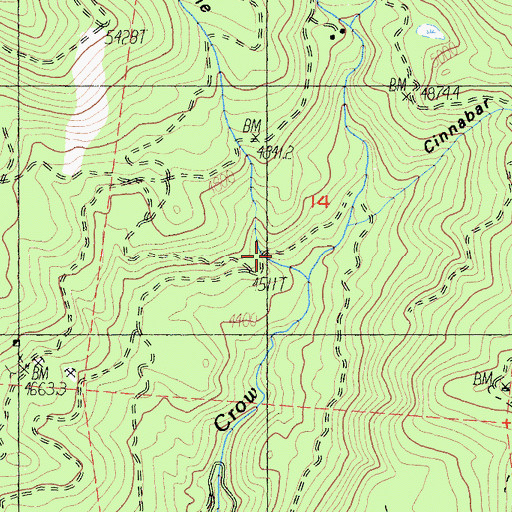 Topographic Map of Willits Ravine, CA