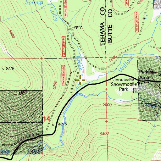 Topographic Map of Willow Creek, CA