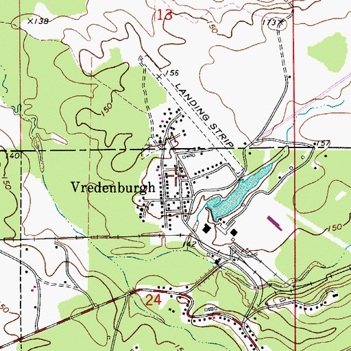 Topographic Map of Vredenburgh Volunteer Fire Department, AL