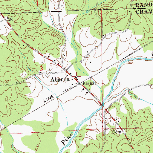 Topographic Map of Abanda Fire and Rescue, AL