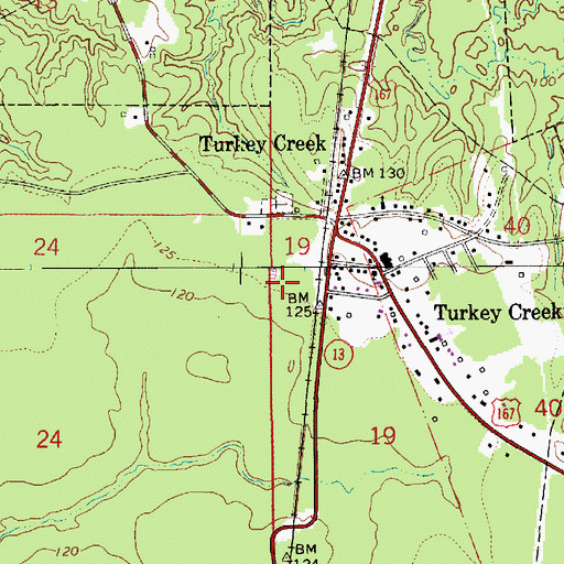 Topographic Map of Evangeline Parish Ward 5 Fire Protection District, LA