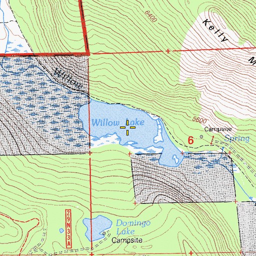 Topographic Map of Willow Lake, CA