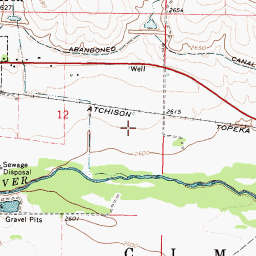 Topographic Map of Cimarron Wastewater Treatment Plant, KS