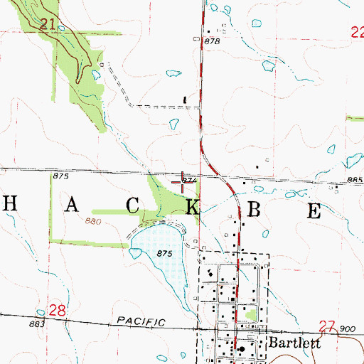 Topographic Map of Bartlett Wastewater Treatment Plant, KS