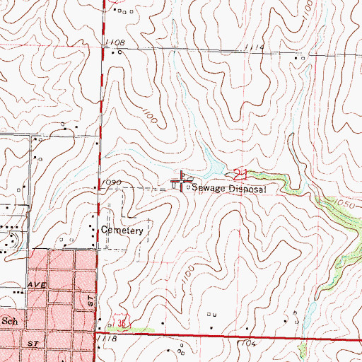 Topographic Map of Hiawatha City of North, KS