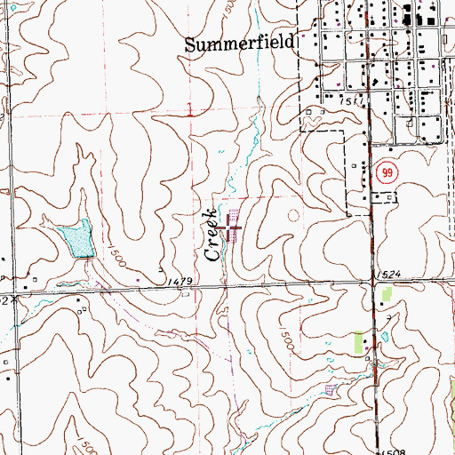 Topographic Map of Summerfield Wastewater Treatment Plant, KS