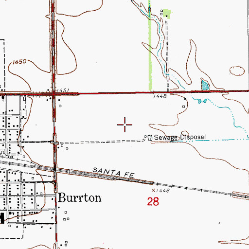 Topographic Map of Burrton Sewer Treatment Plant, KS