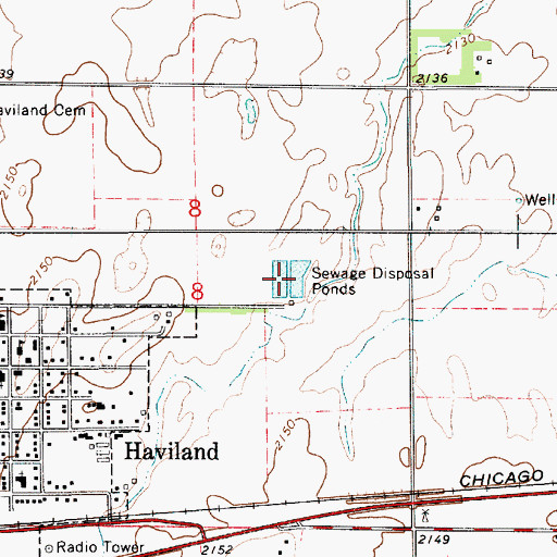 Topographic Map of Haviland Wastewater Treatment Facility, KS