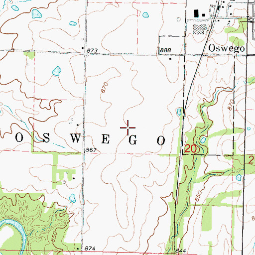 Topographic Map of Oswego Wastewater Plant, KS