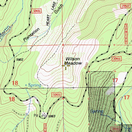 Topographic Map of Wilson Meadow, CA
