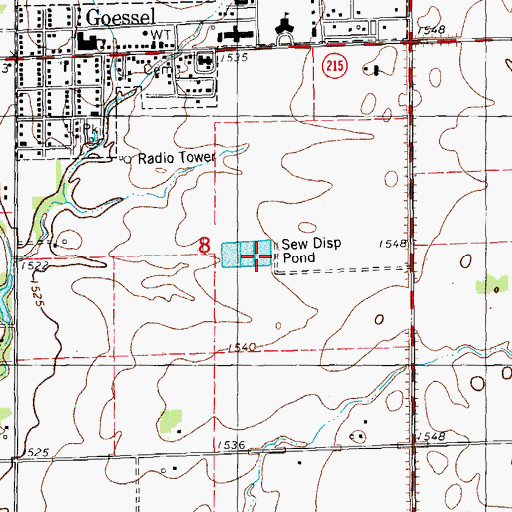Topographic Map of Goessel Wastewater Treatment Plant, KS