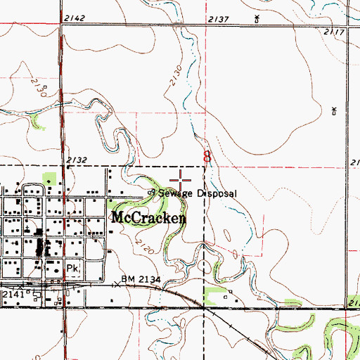 Topographic Map of McCracken Wastewater Facility, KS