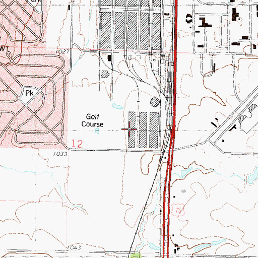 Topographic Map of Topeka Air Industrial Park, KS