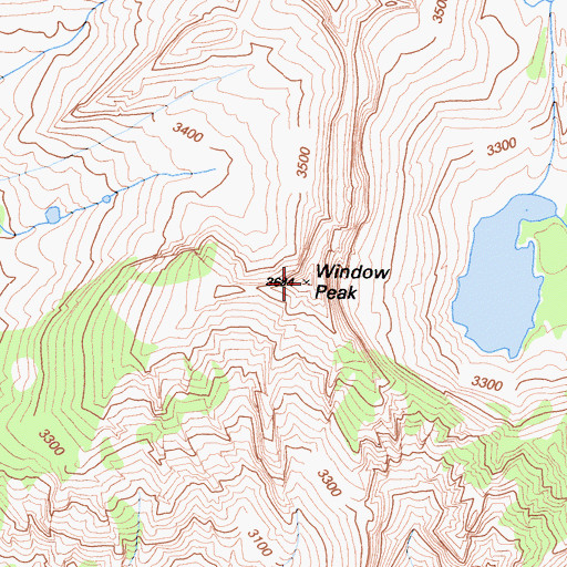 Topographic Map of Window Peak, CA