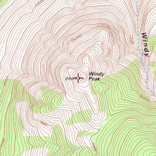 Topographic Map of Windy Peak, CA