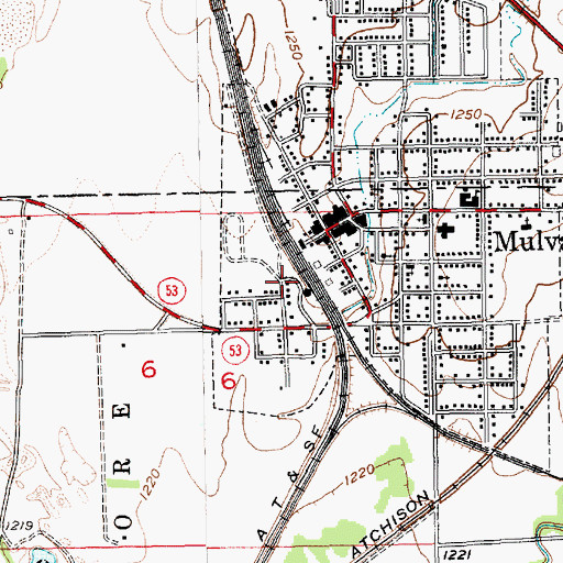 Topographic Map of Mulvane Municipal Power Plant, KS