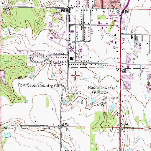 Topographic Map of Presbyterian Manors of Mid - America, KS