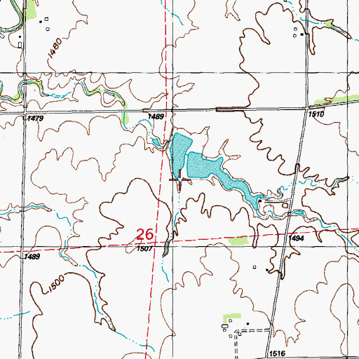 Topographic Map of Meadow Lake Campground, KS