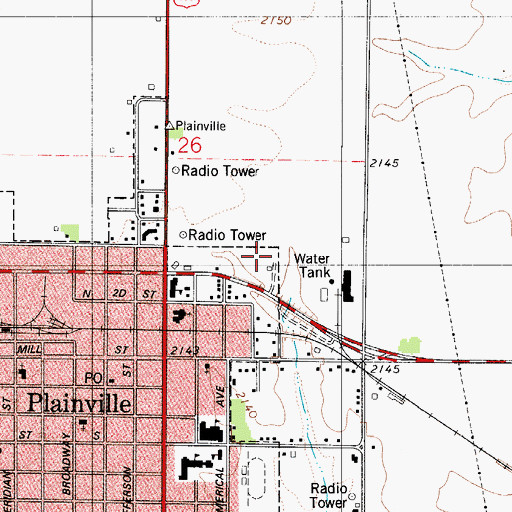 Topographic Map of Plainville Saddle Club Arena, KS